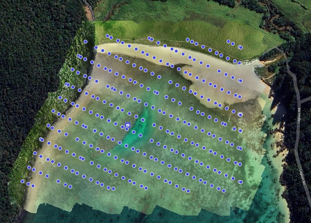 Flight Plan for drone aerial monitoring of Sylphs Hole in the Lord Howe Island Lagoon.