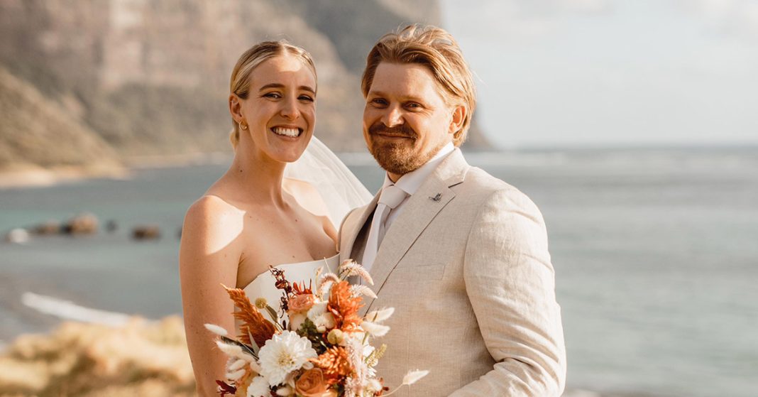 Anna Van Gelderen and Dylan Prohm on their Wedding Day. They were married on 16 March 2024 at Lover’s Bay. Friends and family came from near and far to celebrate with us. We had the very best day and would like to thank all our local vendors for making it perfect.