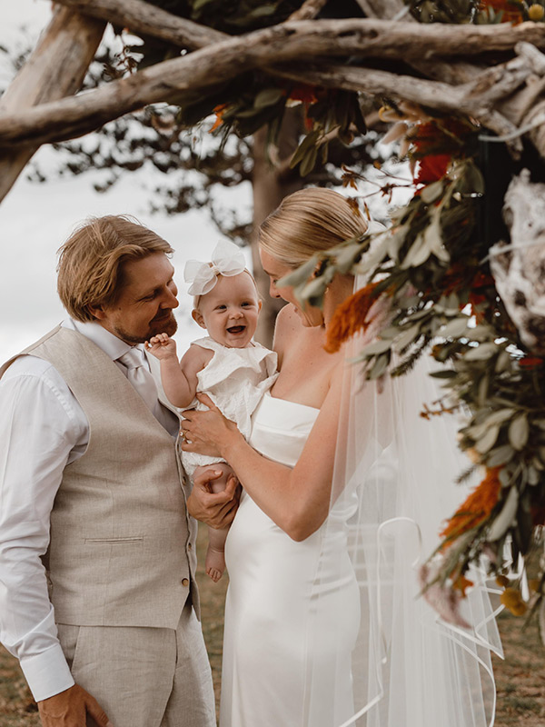 Anna Van Gelderen and Dylan Prohm on their Wedding Day. They were married on 16 March 2024 at Lover’s Bay. Friends and family came from near and far to celebrate with us. We had the very best day and would like to thank all our local vendors for making it perfect.