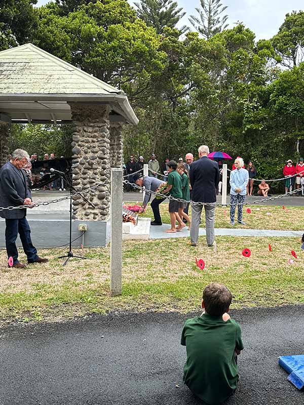 The commemoration ceremony held at the Lord Howe Island Cenotaph on Anzac Day.