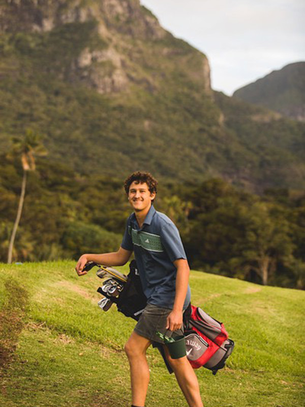 A photo of a golfer participating in the Lord Howe Golf Open.