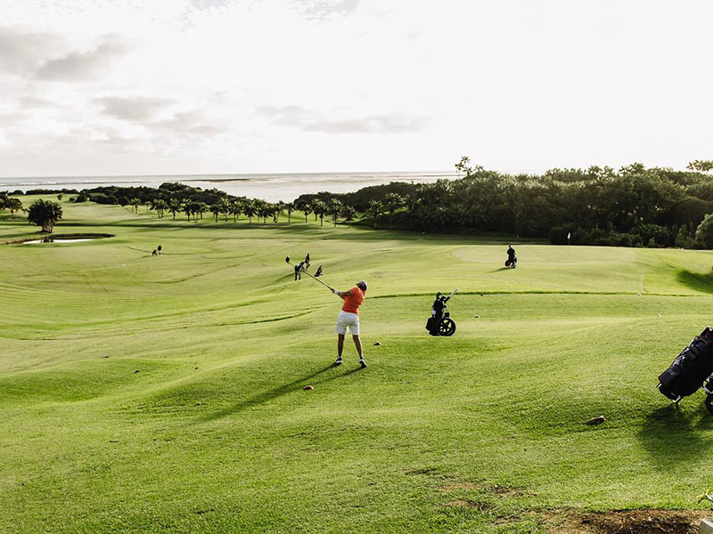 A photo of a golfer participating in the Lord Howe Golf Open.