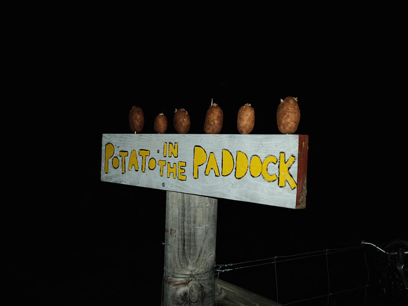 An image of the Potato in the Paddock sign.