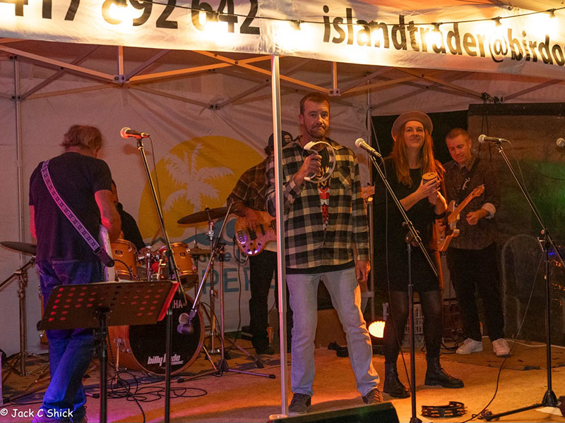 A band playing at the Potato in the Paddock event recently held on Lord Howe Island.