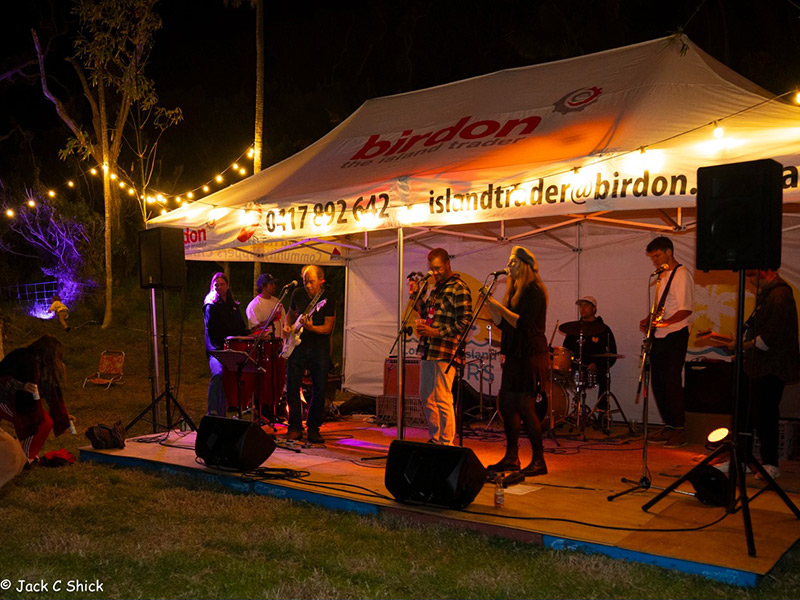 A band playing at the Potato in the Paddock event recently held on Lord Howe Island.