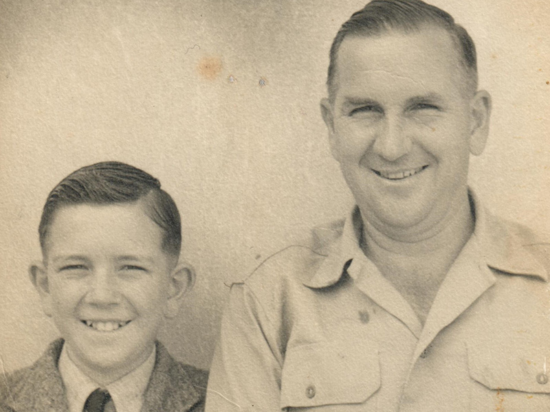 A photo of Esven Fenton with his father, Norm.