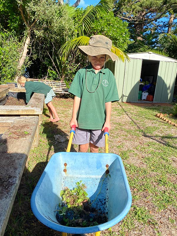 Kids love getting their hands dirty, even more so for a team goal! Our Green Team have been working hard together in our vegetable patch, improving soil, and preparing beds ready for planting.