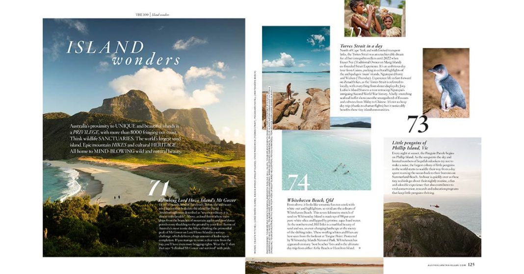 An image of the Lord Howe Isalnd featured in the Island Wonders article in Australian Traveller magazine.