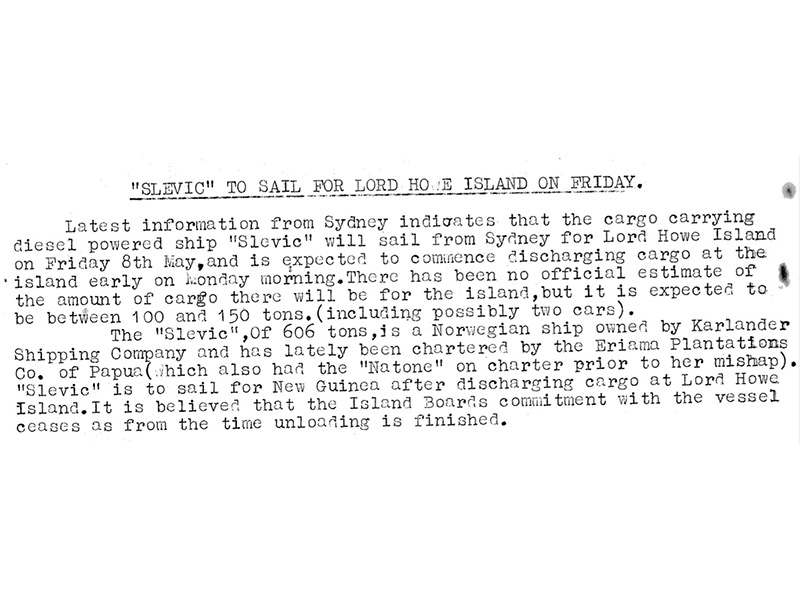 Figure 1: Lord Howe Island Signal, Volume 2, Number 2, 6th May 1959.