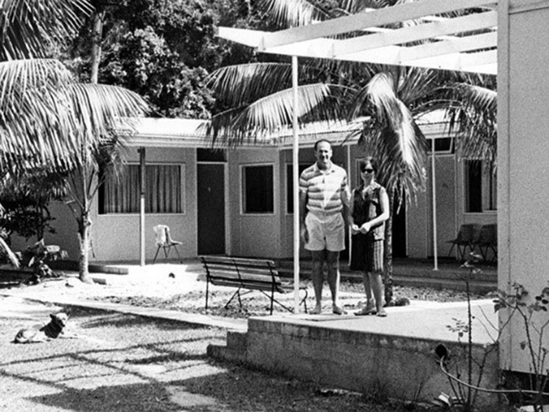 Jim and Lois were no mere by-standers in the tourist industry… in 1966 they opened their own small lodge - “Coral Court” – which they successfully operated for many years. <br>Photo courtesy of the LHI Historical Society