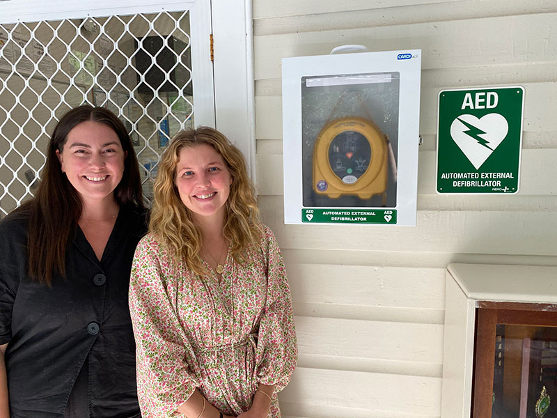 Our new defibrillator installed at school to help keep everyone safe in an emergency