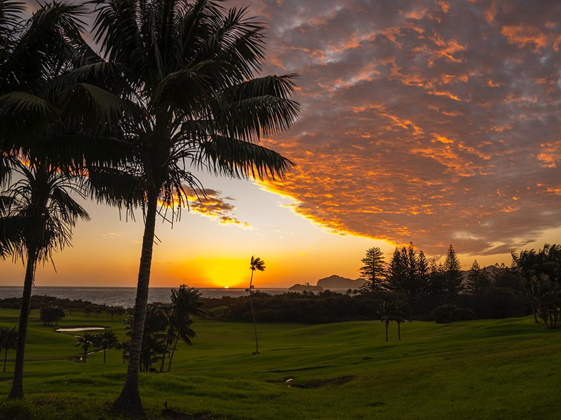 A beautiful winter image of Lord Howe Island at sunset