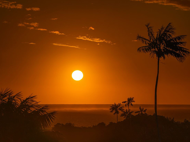 A beautiful winter image of Lord Howe Island at sunset