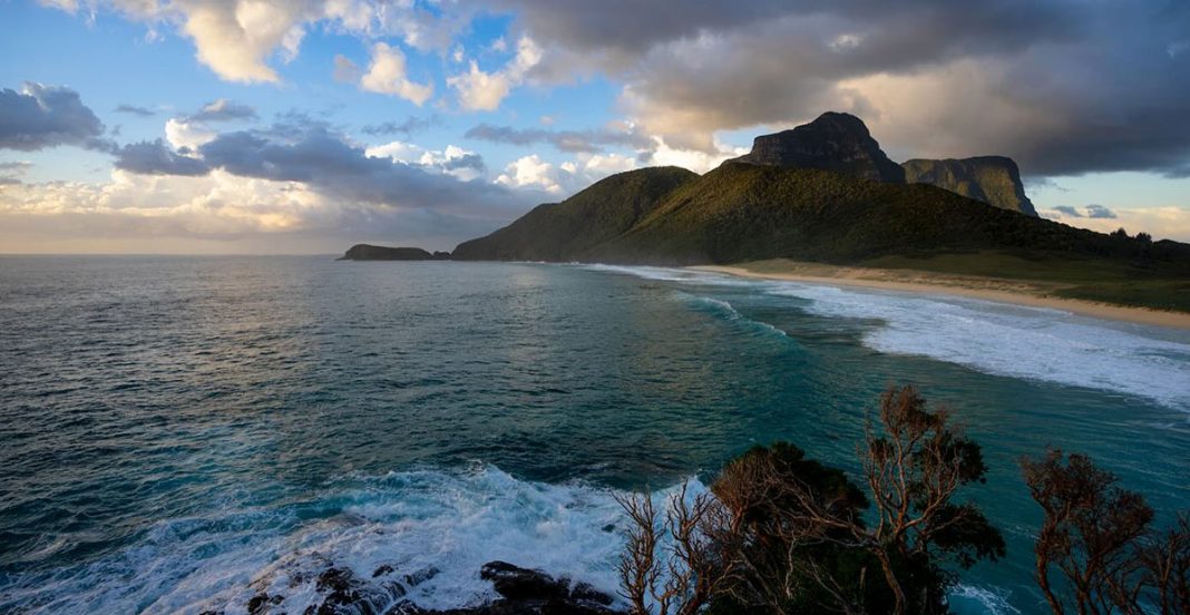 A beautiful winter image of Lord Howe Island, overlooking the coastline.