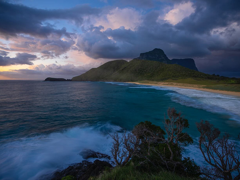 A beautiful winter image of Lord Howe Island, overlooking the coastline.