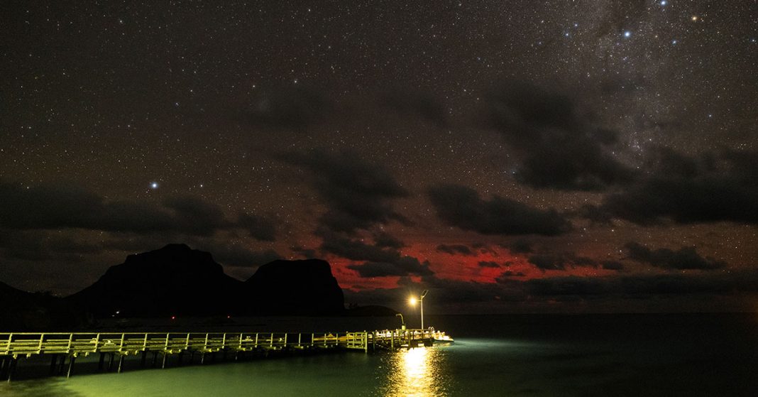 Aurora Australis on Lord Howe Island captured by Johnson Xia on Sunday August 4