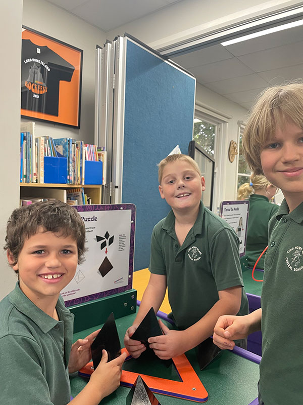 Lord Howe Island School students taking part in Questacon, and testing their science and puzzle solving skills