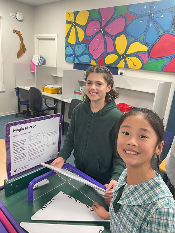 Lord Howe Island School students taking part in Questacon, and testing their science and puzzle solving skills