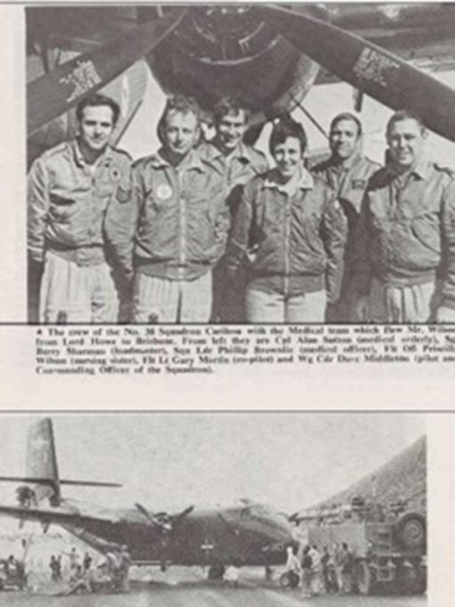 An old newspaper clipping of the RAAF Squadron who made the first test landing on the Lord Howe Island airstrip.