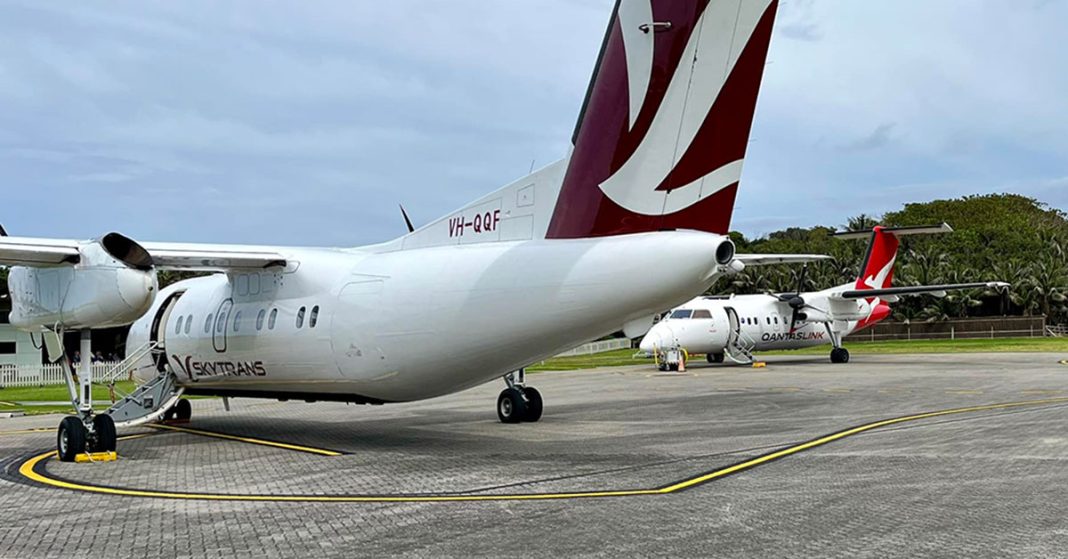 The image shows the new Skytrans plane that will be the new airline services for Lord Howe Island