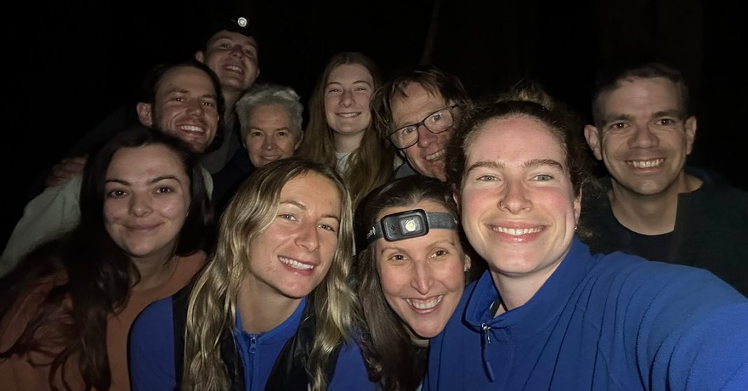 One example of the teamwork required to catch shearwaters at night for this project. The team includes local reps from the LHI weeding team, LHIB, diving center, and Met Office. Jack and Cindy generously assisted with Providence Petrel monitoring, but we forgot to take a team photo