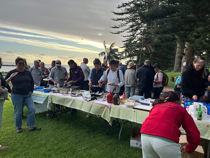 An image of residents and visitors enjoying the Classic Yacht BBQ