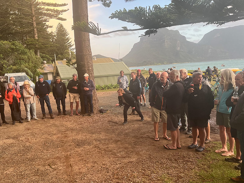 An image of residents and visitors enjoying the Classic Yacht BBQ