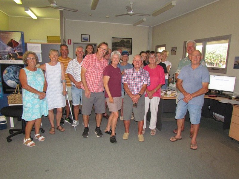 An informal gathering at the Met Station on Friday, 31st January to celebrate the “Met Families” (Left to right): Front row: Andrew Jenner, Rachel Tenni, Larry Wilson, Doug Speedy; Middle row: Judy Riddle, Cindy Charlton Shick, Ian Sinclair, John Pemble, Oscar Jenner, Barney Nichols, Daphne Nichols, Josephine Jenner, Chris Murray; Back Row: Oscar Jenner, Barney Nichols, Garth Nichols, Daphne Nichols (?) Brian Busteed, Josephine Jenner, Marg Murray.(Jack Shick was behind the camera!)